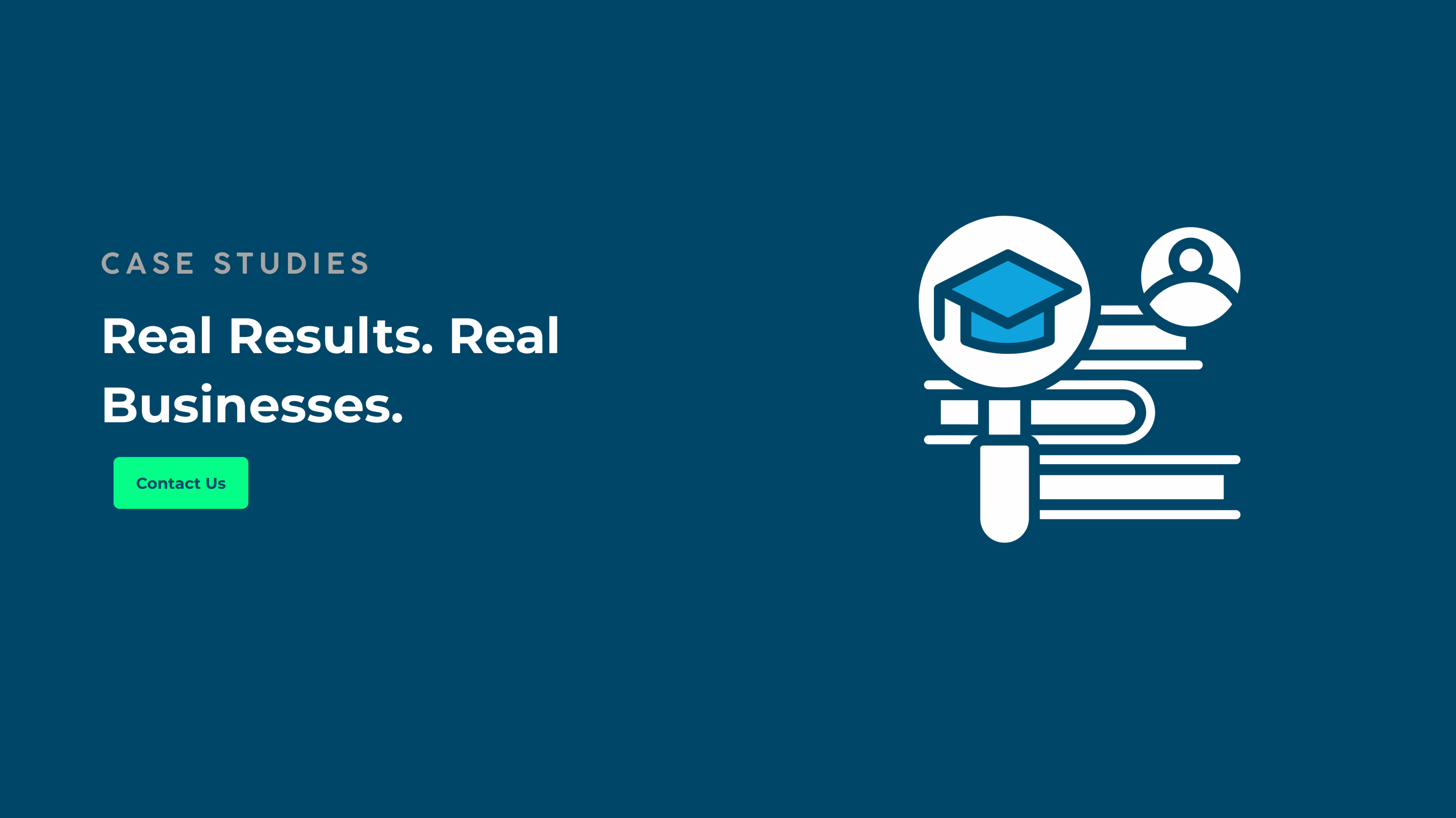 Case studies icon representing business success stories and IT service results